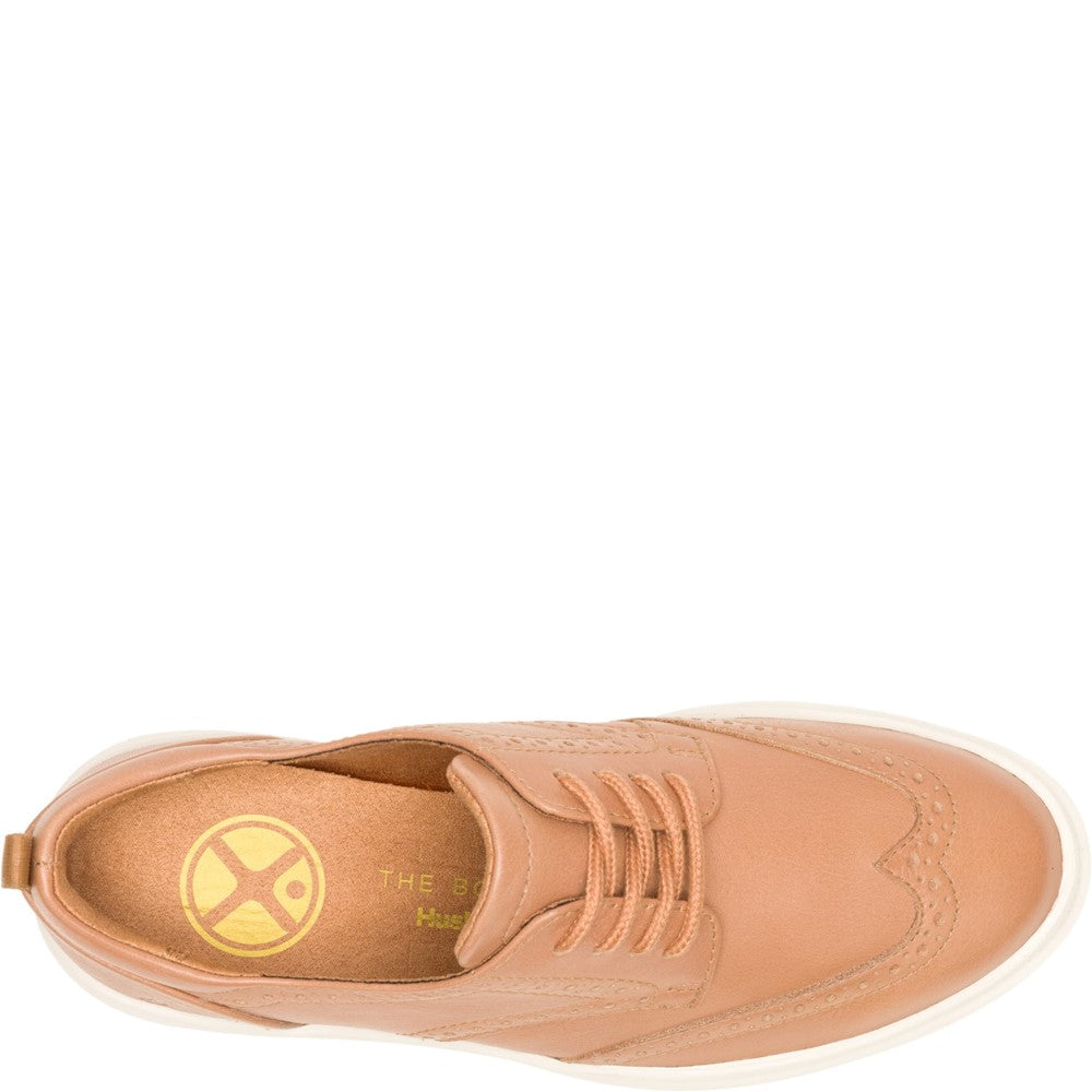 Lace Ladies Shoes Tan Hush Puppies Joy Wingtip Lace Up