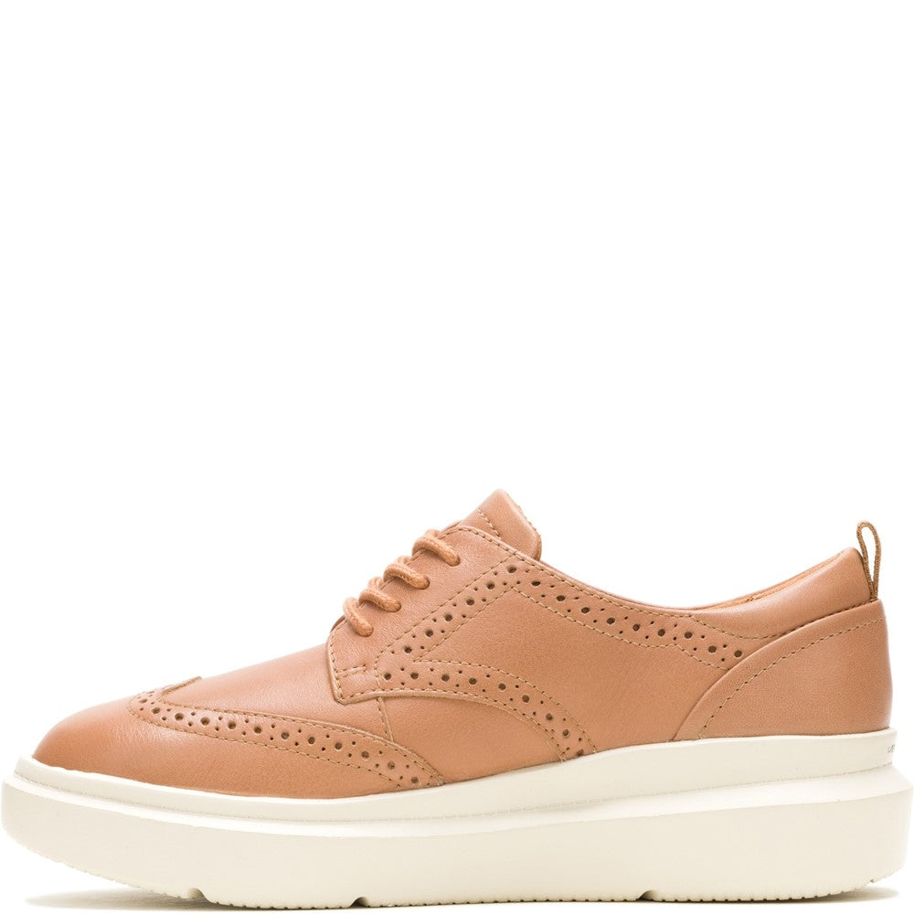 Lace Ladies Shoes Tan Hush Puppies Joy Wingtip Lace Up