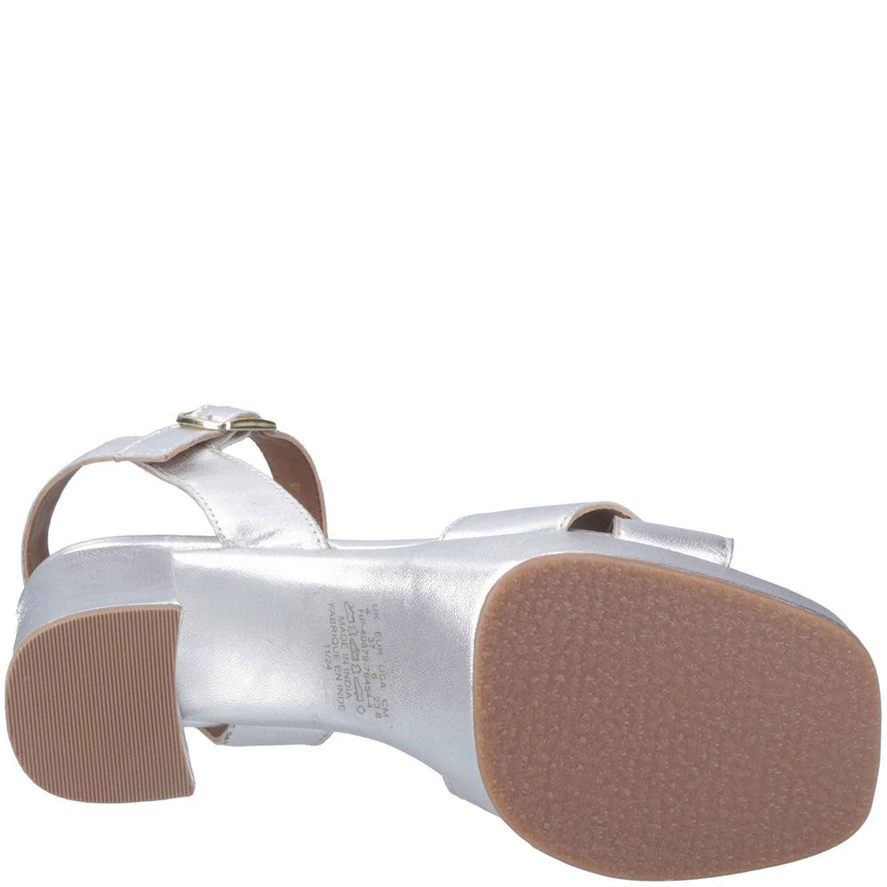 Ladies Heels Silver Hush Puppies Ophelia Leather Heel