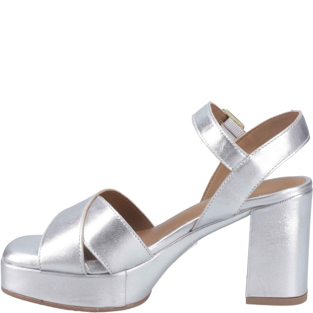 Ladies Heels Silver Hush Puppies Ophelia Leather Heel