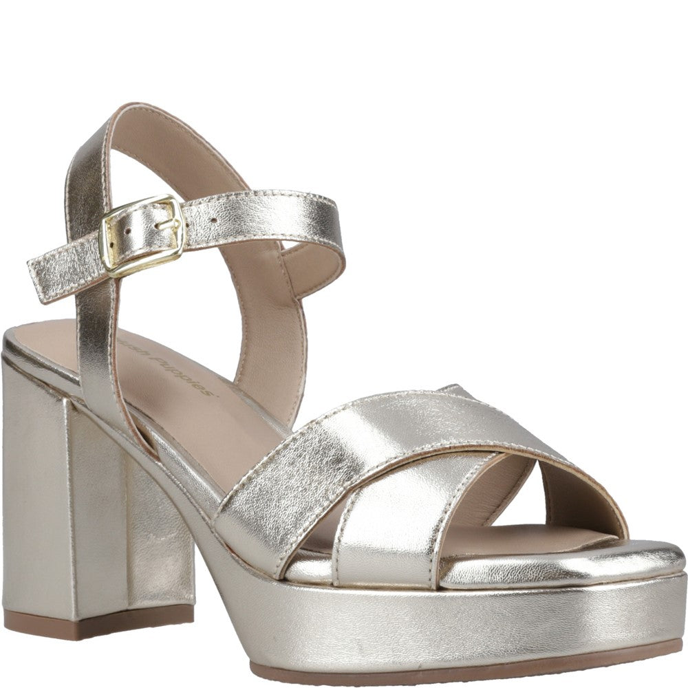 Ladies Heels Gold Hush Puppies Ophelia Leather Heel
