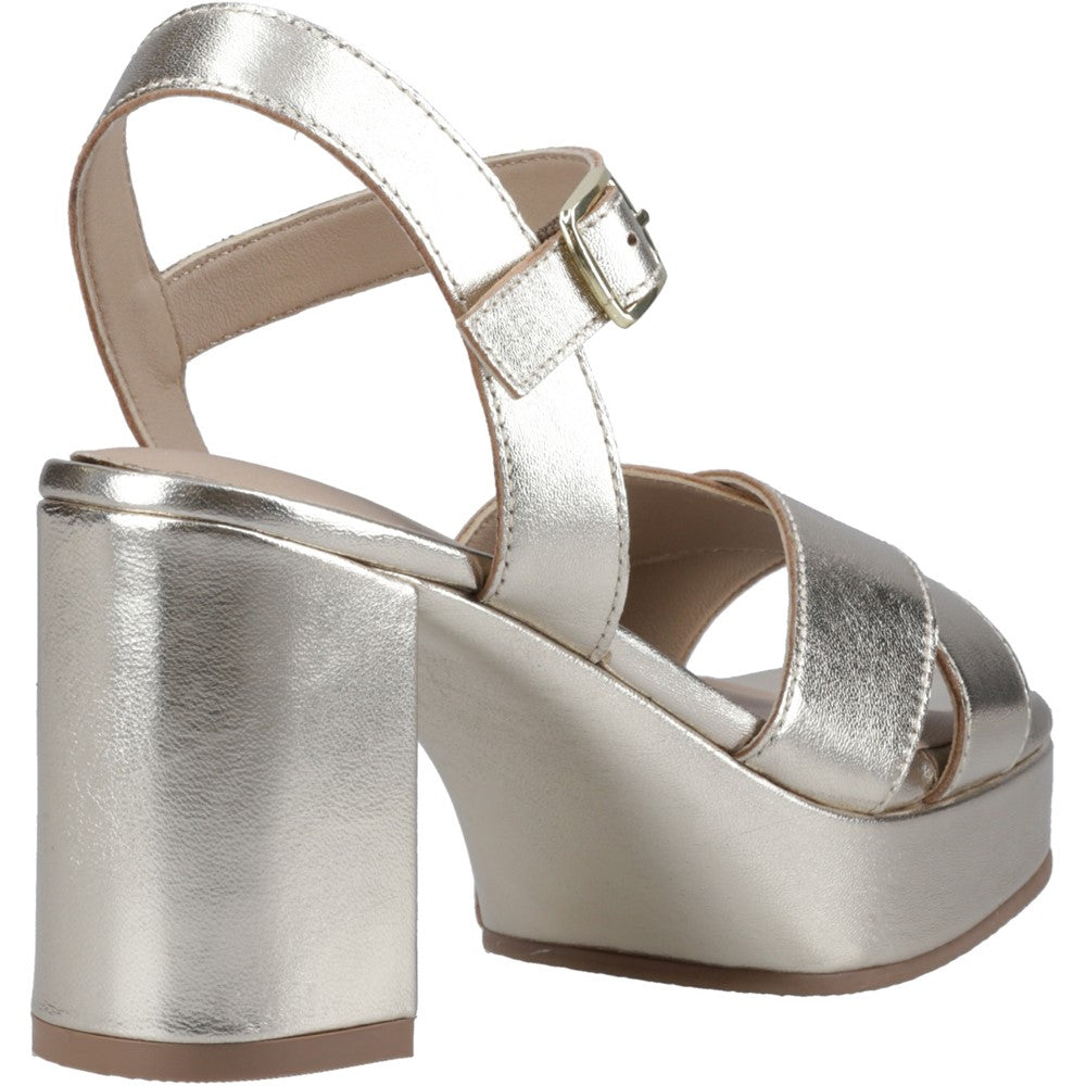 Ladies Heels Gold Hush Puppies Ophelia Leather Heel