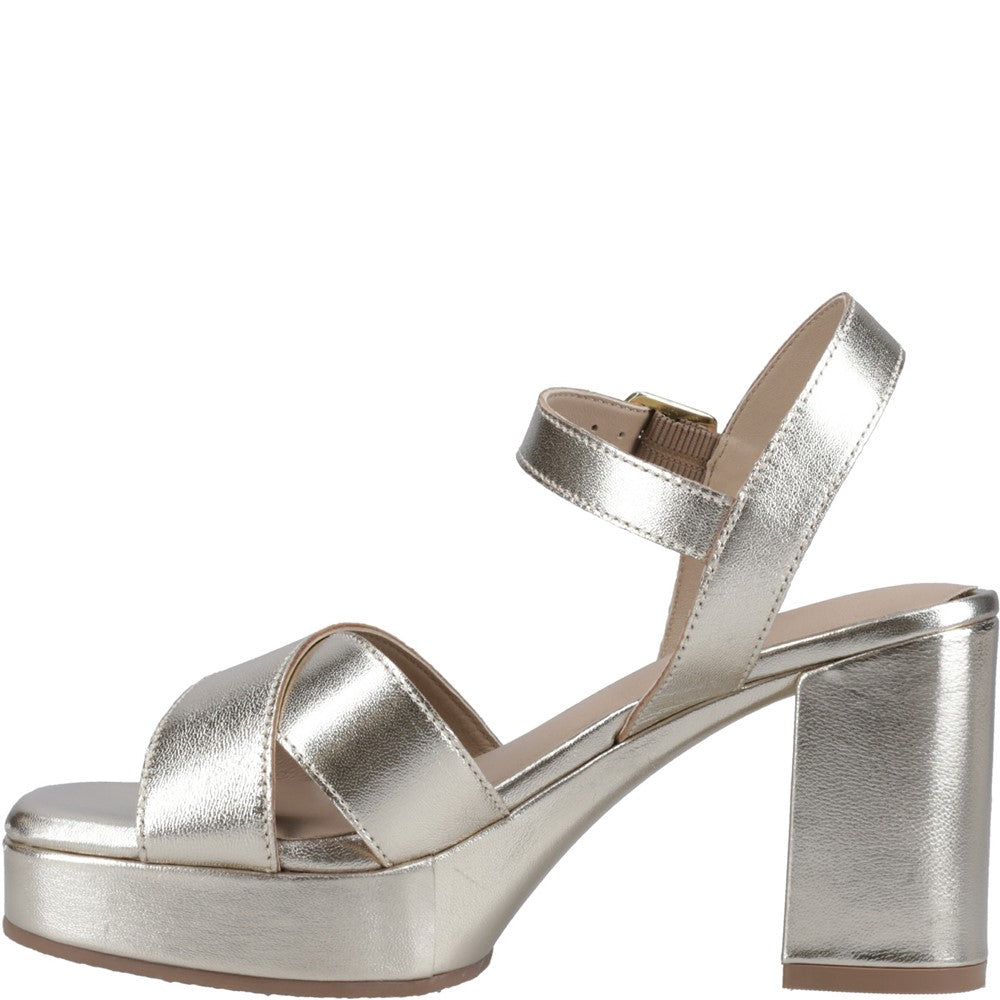 Ladies Heels Gold Hush Puppies Ophelia Leather Heel