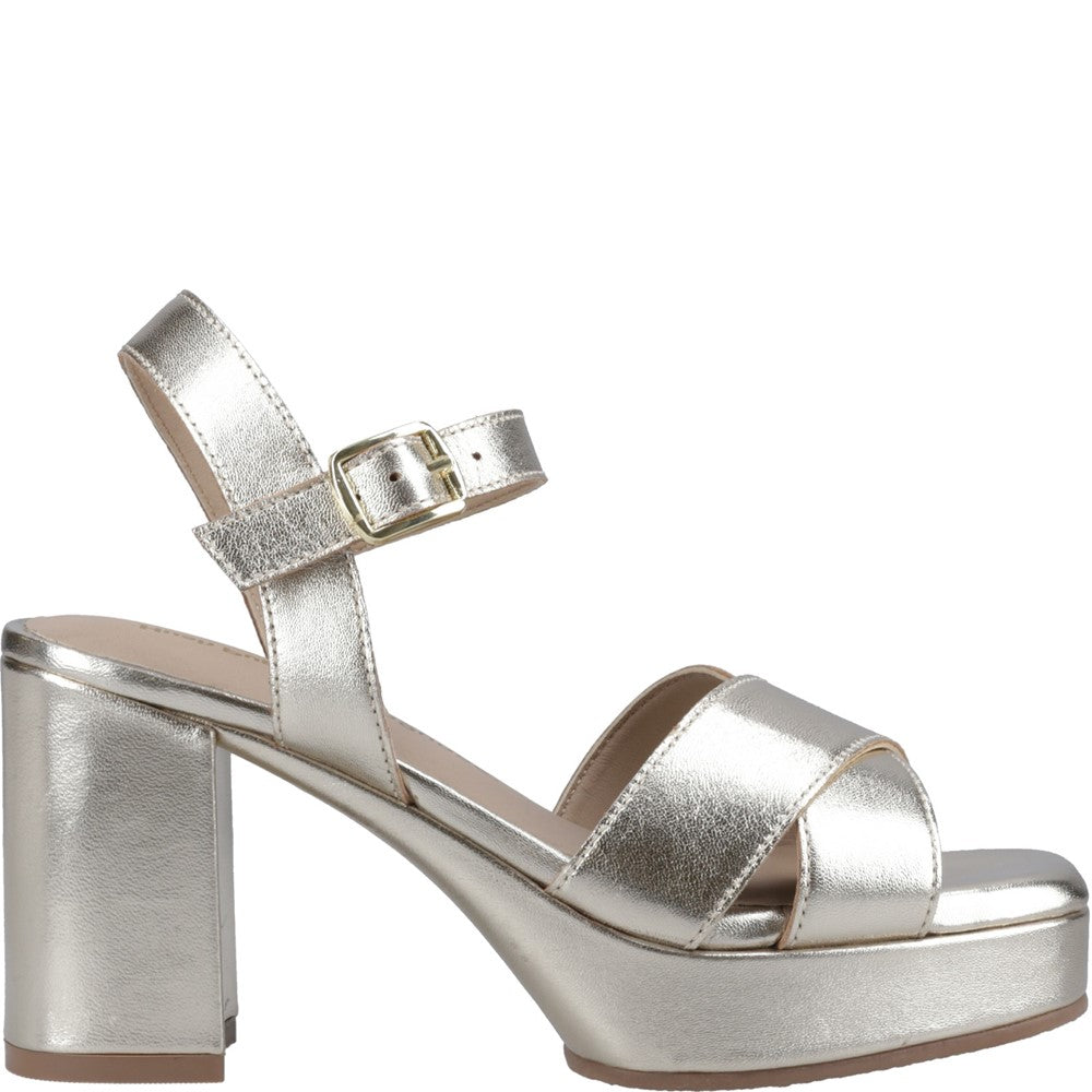 Ladies Heels Gold Hush Puppies Ophelia Leather Heel