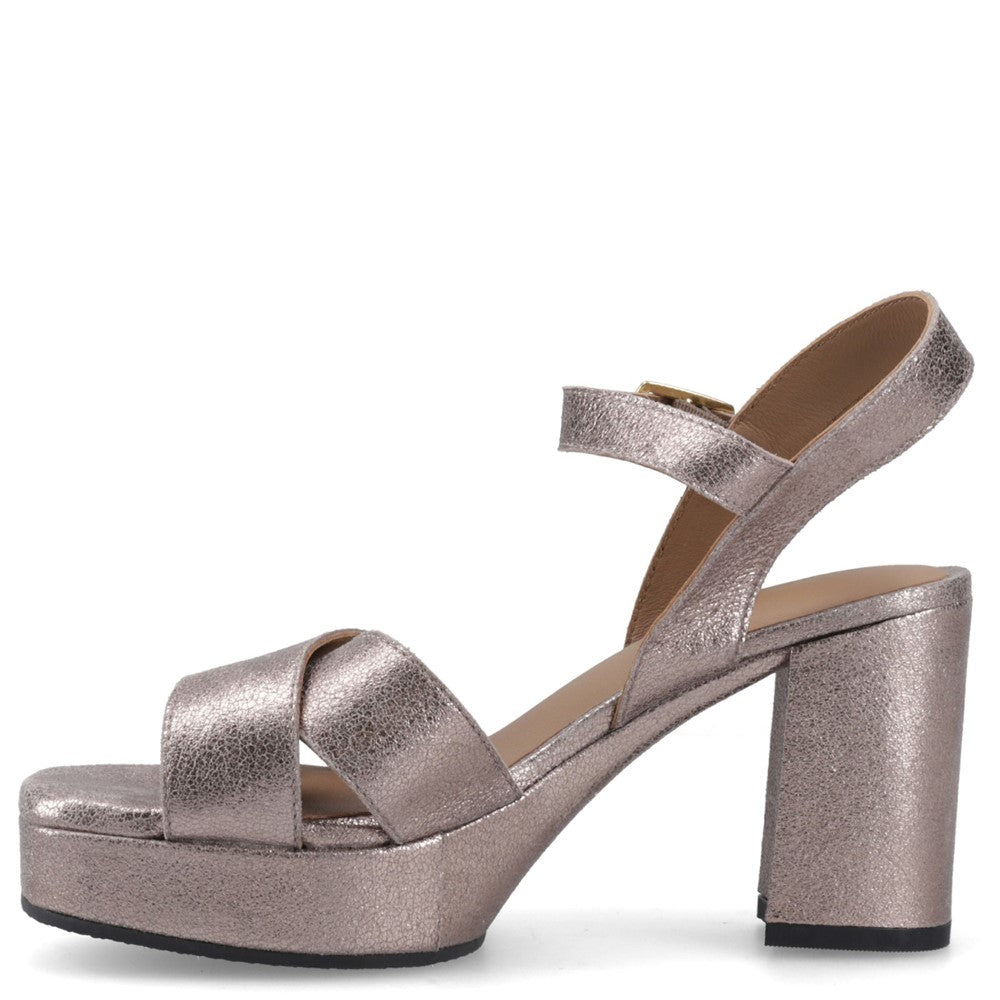 Ladies Heels Pewter Hush Puppies Ophelia Leather Heel