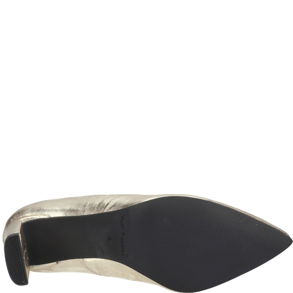 Court Ladies Shoes Gold Hush Puppies Olivia Leather Court Shoe