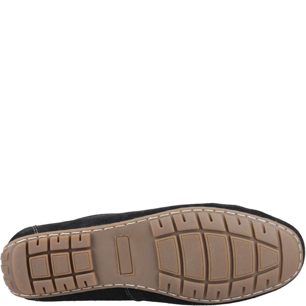 Slip On Mens Summer Black Hush Puppies Ralph Suede Shoe
