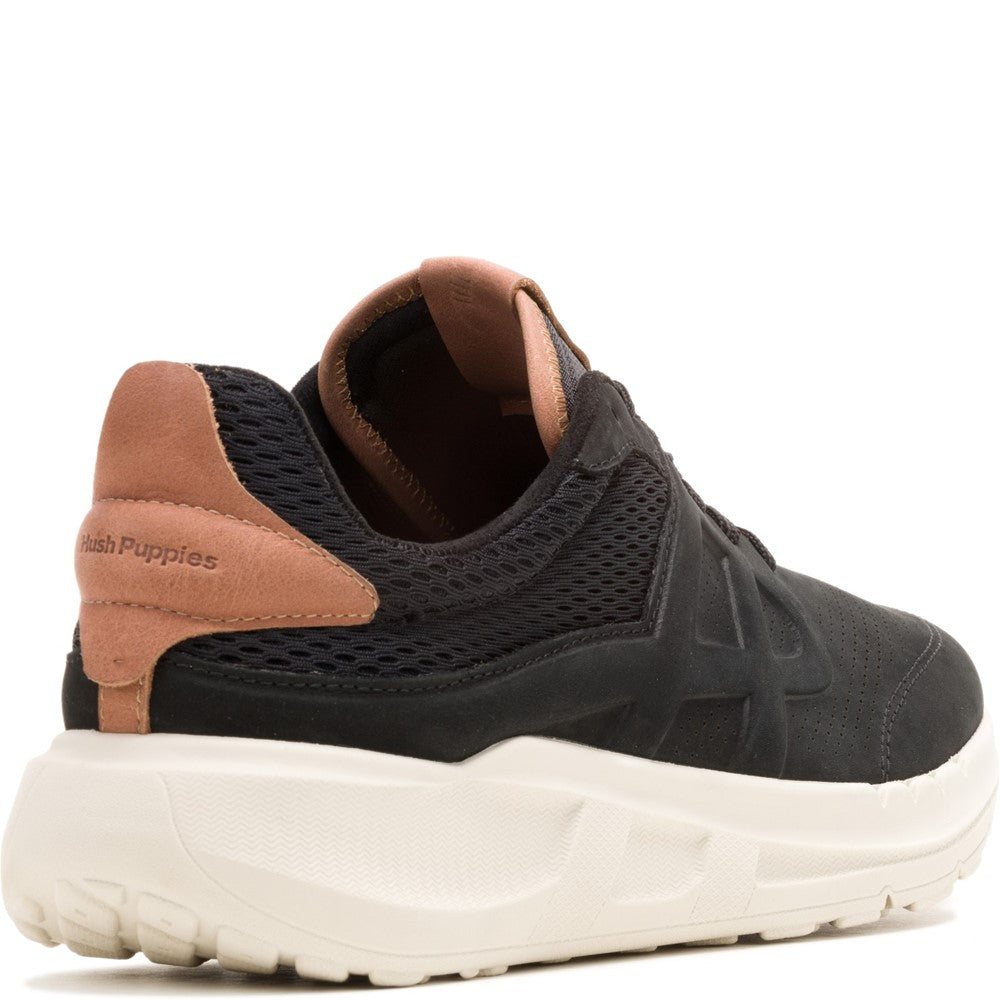 Mens Sports Black Hush Puppies Seventy8 Runner
