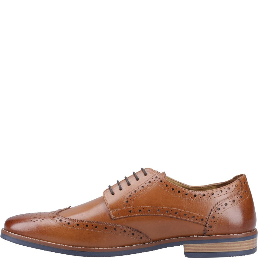 Mens Formal Slip On Shoes Tan Hush Puppies Mack Brogue