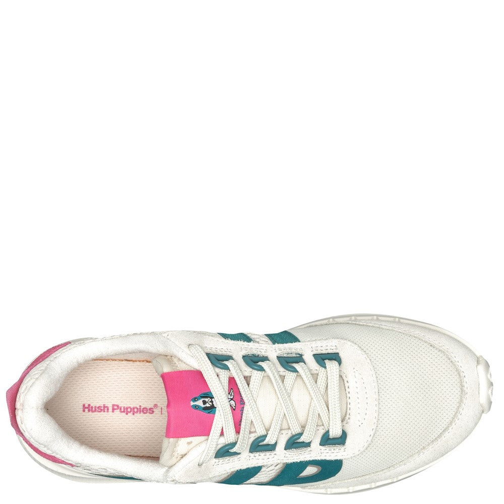 Ladies Sports Stone/Pink Hush Puppies Seventy8 Retro Runner