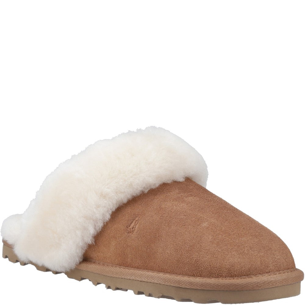 Classic Ladies Slippers Tan Hush Puppies Samantha Mule Slipper