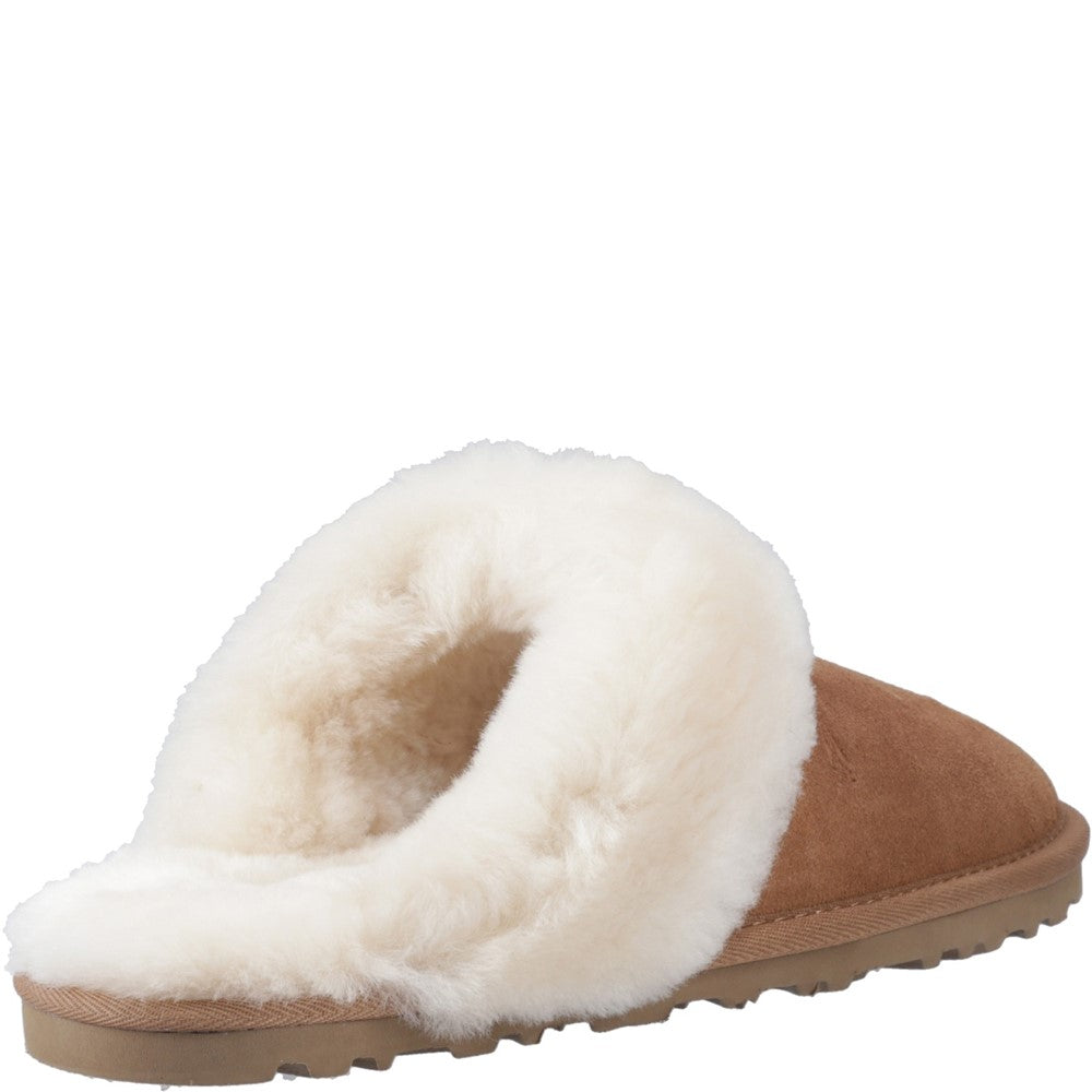 Classic Ladies Slippers Tan Hush Puppies Samantha Mule Slipper