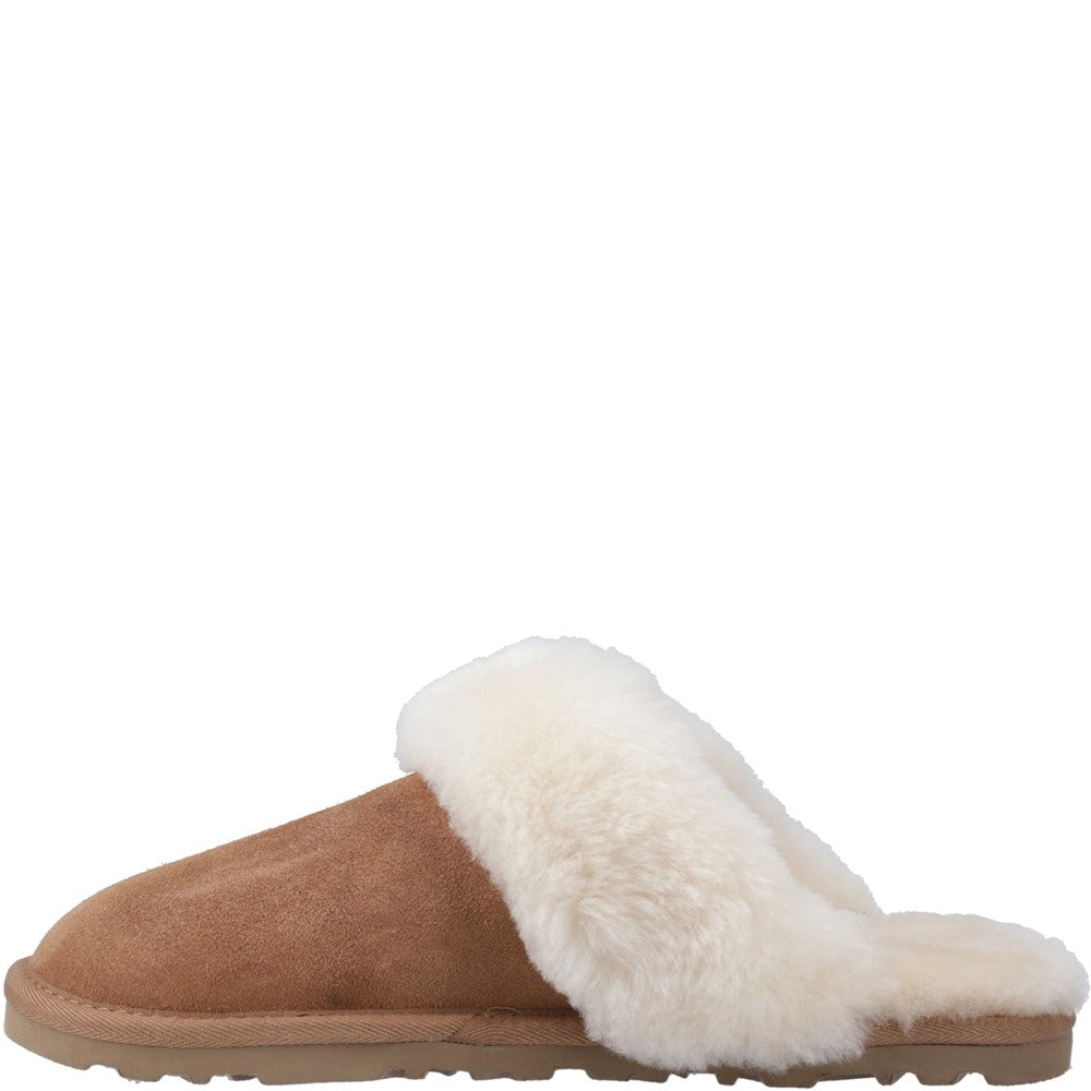 Classic Ladies Slippers Tan Hush Puppies Samantha Mule Slipper