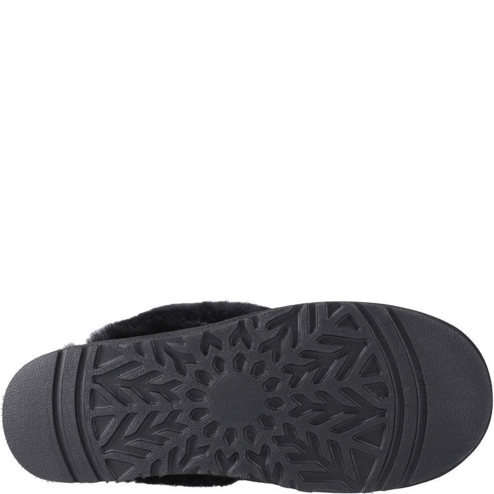 Classic Ladies Slippers Black Hush Puppies Samantha Mule Slipper