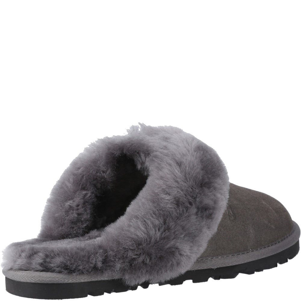 Classic Ladies Slippers Grey Hush Puppies Samantha Mule Slipper