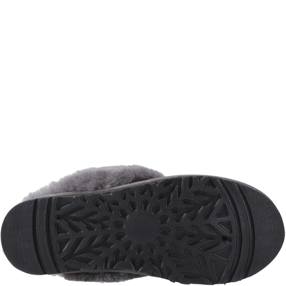 Classic Ladies Slippers Grey Hush Puppies Samantha Mule Slipper