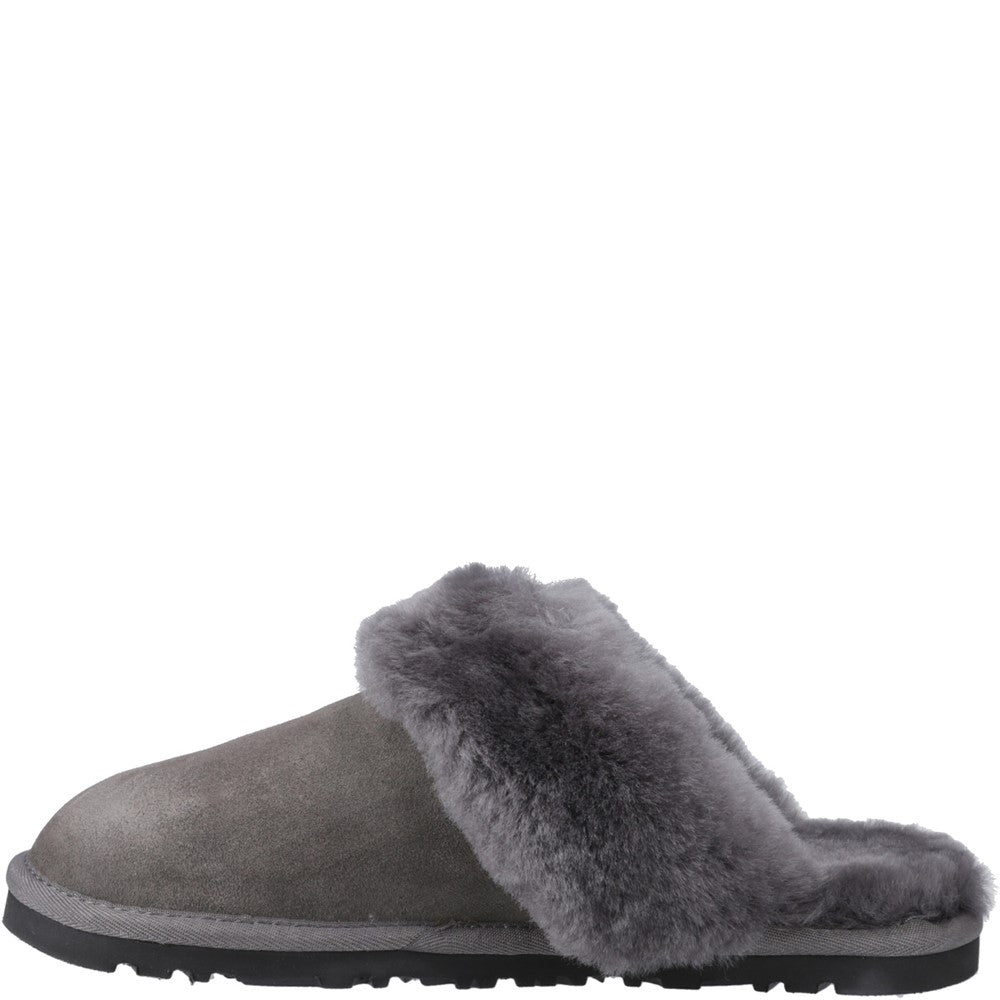 Classic Ladies Slippers Grey Hush Puppies Samantha Mule Slipper