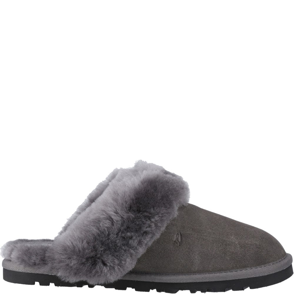 Classic Ladies Slippers Grey Hush Puppies Samantha Mule Slipper