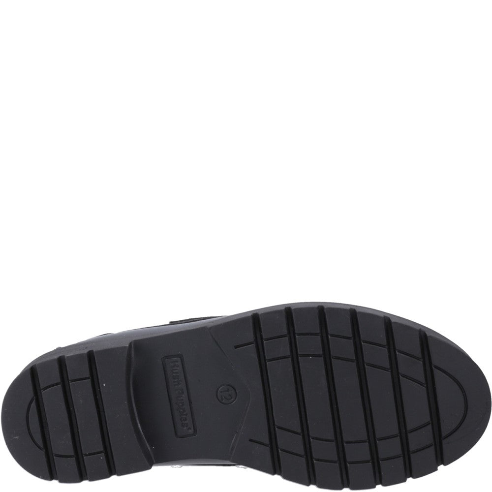 Girls BTS FLFR Black Hush Puppies Lucy Patent Jnr