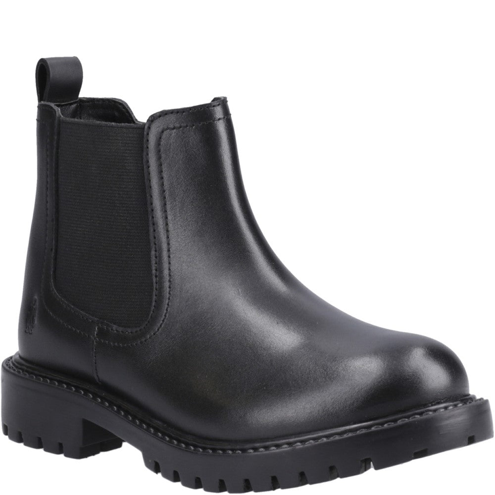 Girls BTS Black Hush Puppies Ariella Chelsea Boot Jnr