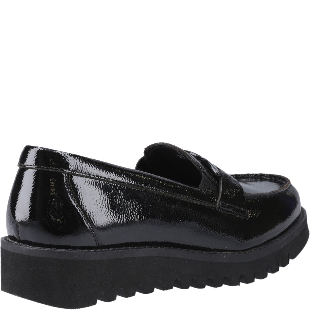 Girls BTS Black XL Hush Puppies Francis Loafer Patent
