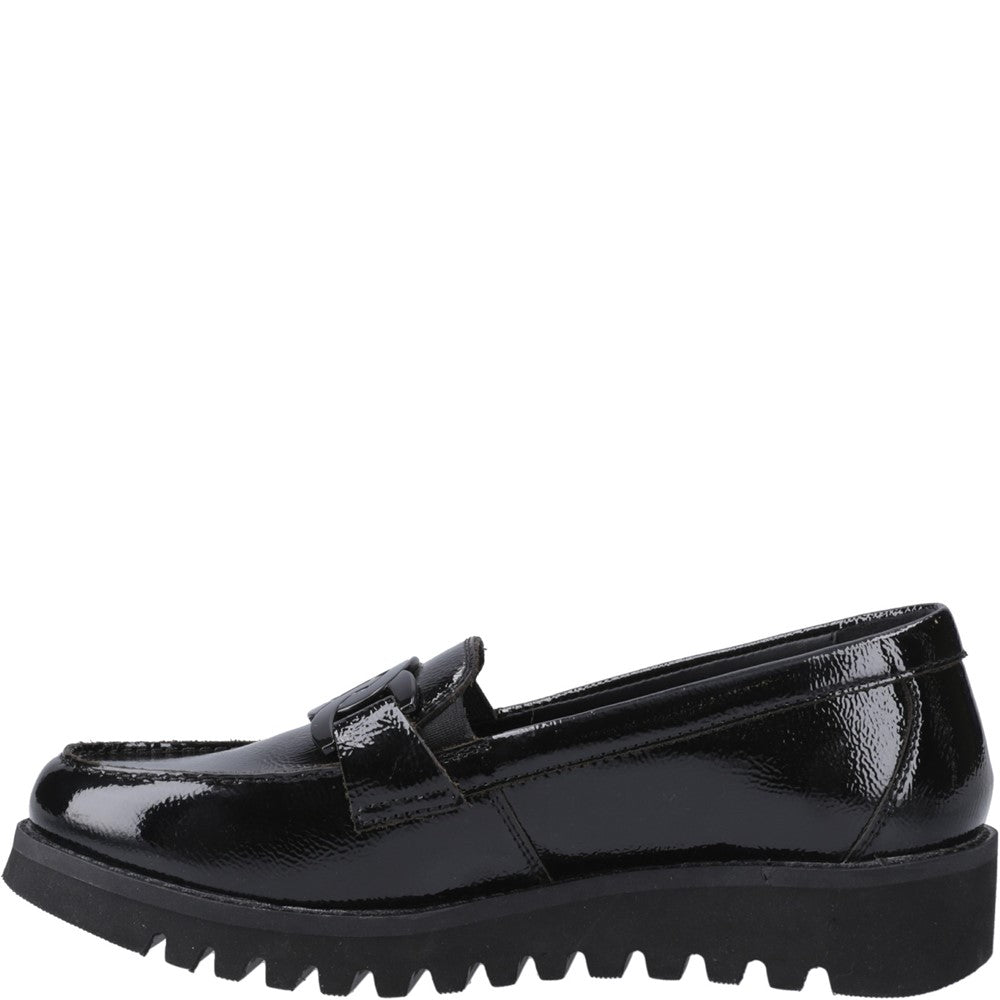 Girls BTS Black XL Hush Puppies Francis Loafer Patent