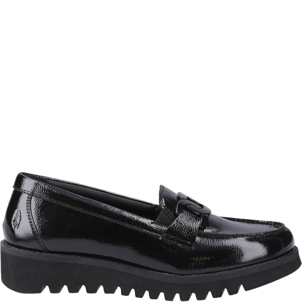 Girls BTS Black XL Hush Puppies Francis Loafer Patent