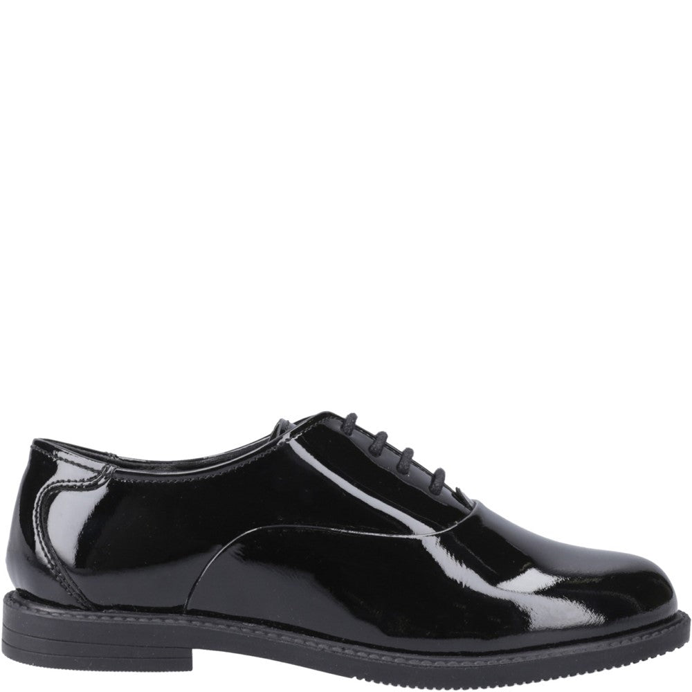 Girls BTS Black Patent Hush Puppies Nellie Patent Shoe