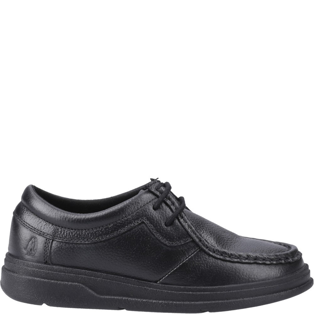 Boys BTS FLFR Black Hush Puppies Ronan Mocc Toe Jnr