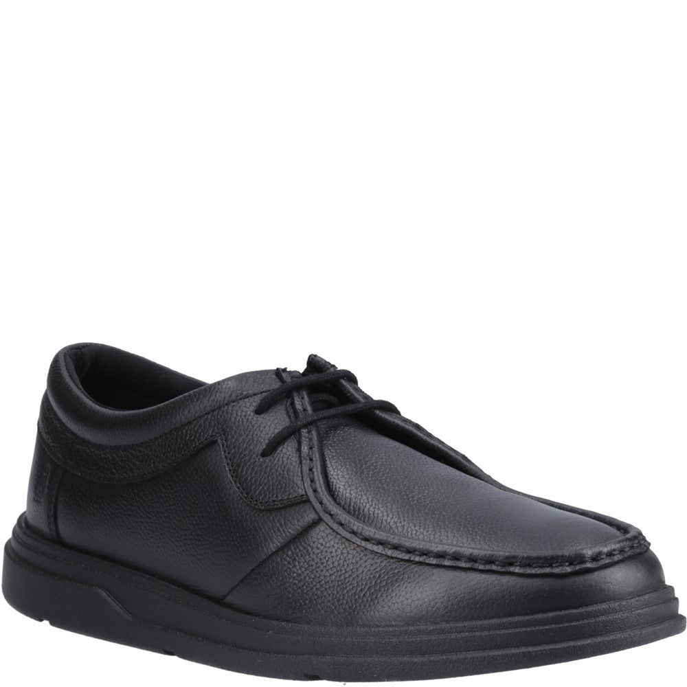 Boys BTS FLFR Black Hush Puppies Ronan Mocc Toe Snr