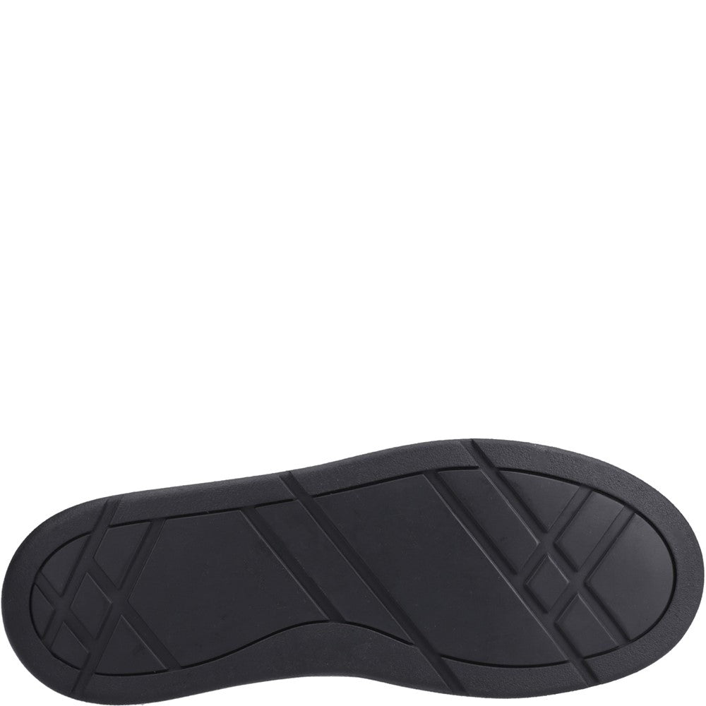 Boys BTS FLFR Black Hush Puppies Ronan Mocc Toe Snr