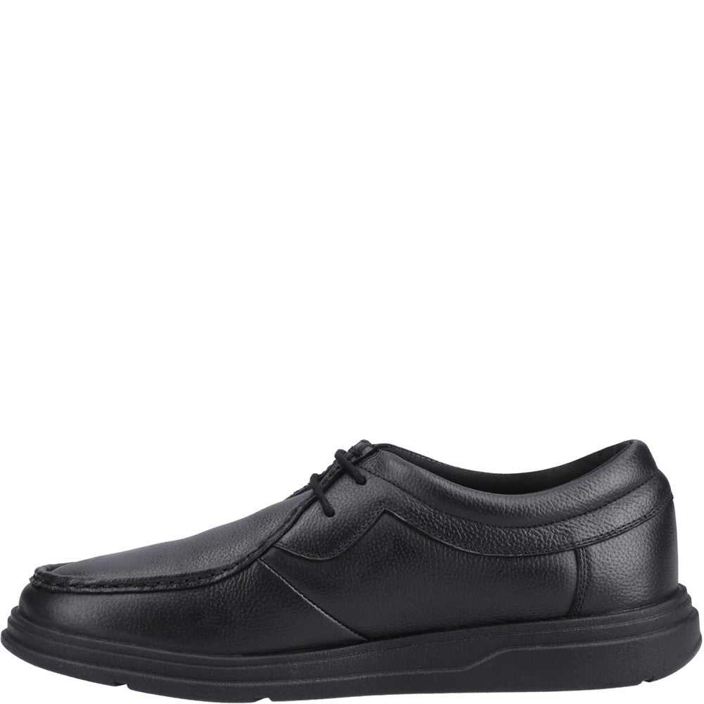 Boys BTS FLFR Black Hush Puppies Ronan Mocc Toe Snr