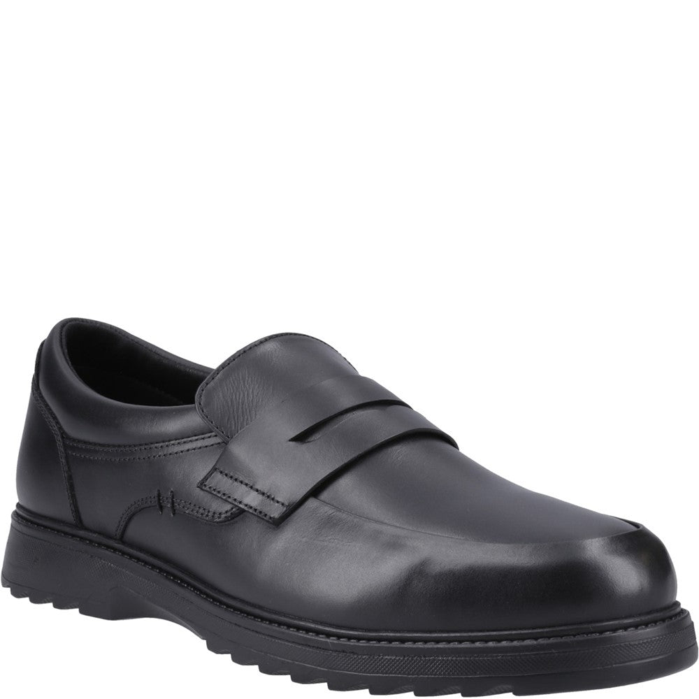 Boys BTS FLFR Black Hush Puppies Rocco Loafer Snr
