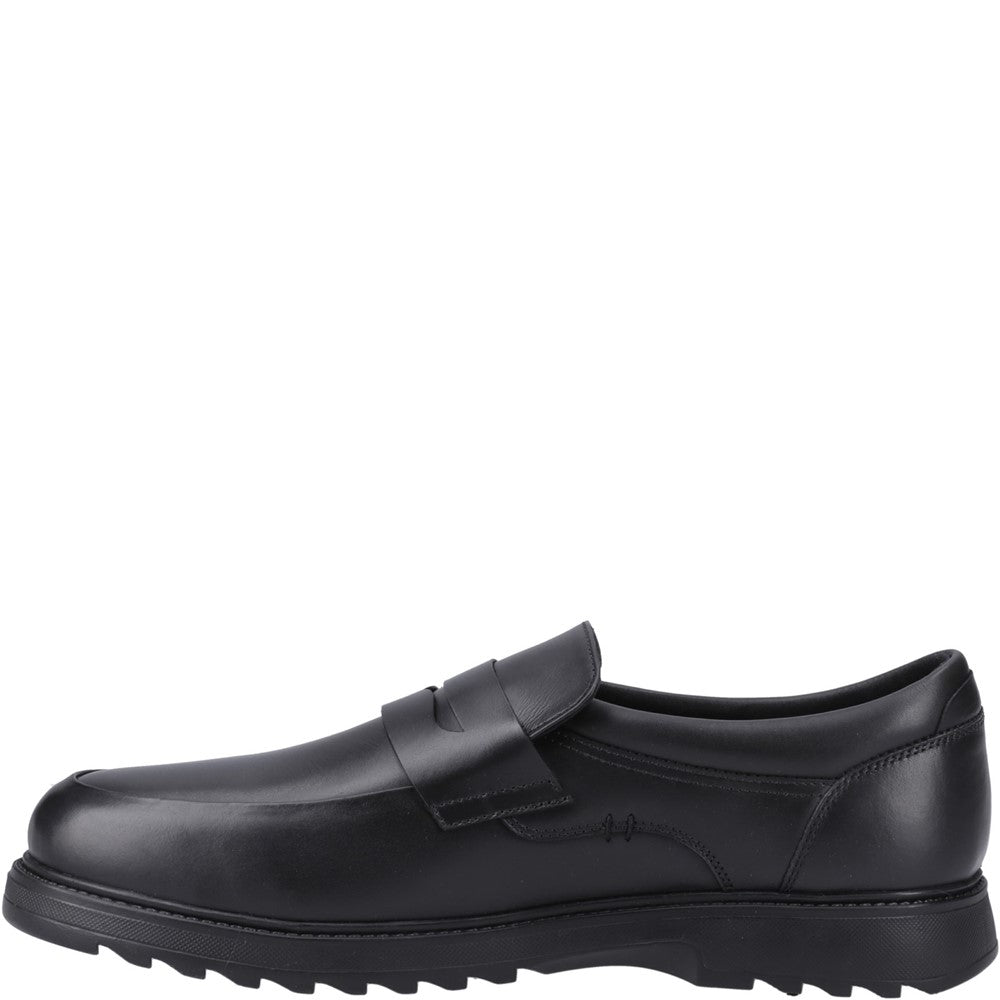 Boys BTS FLFR Black Hush Puppies Rocco Loafer Snr