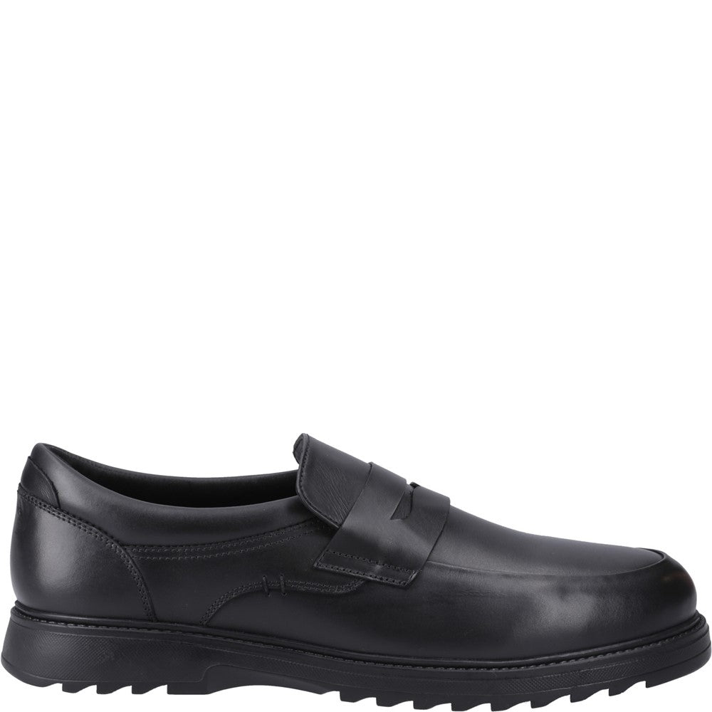 Boys BTS FLFR Black Hush Puppies Rocco Loafer Snr