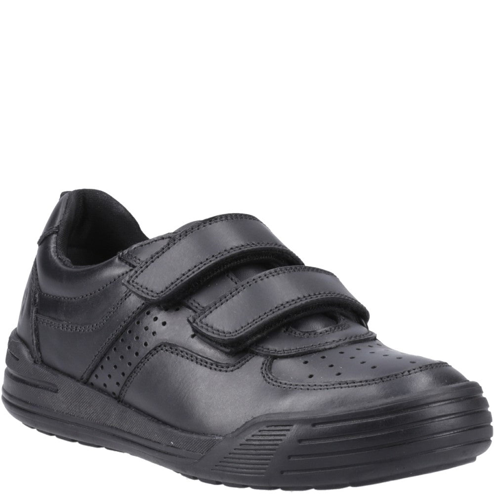 Boys BTS FLFR Black Hush Puppies Sully Touch Fastening Jnr