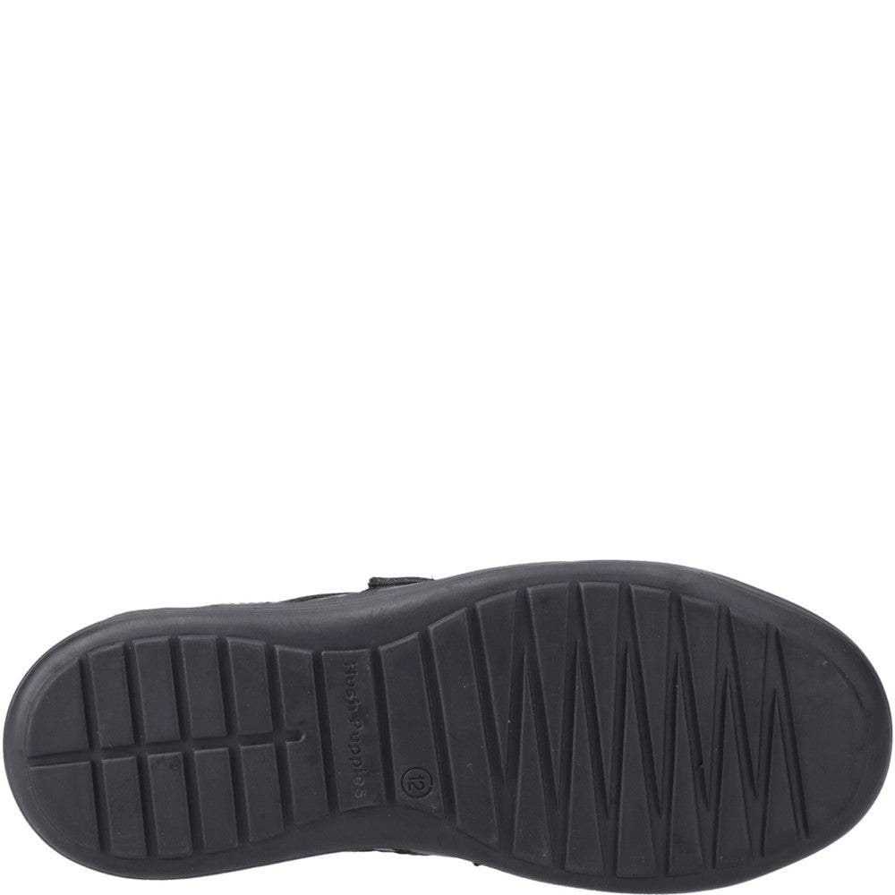 Boys BTS FLFR Black Hush Puppies Sully Touch Fastening Jnr
