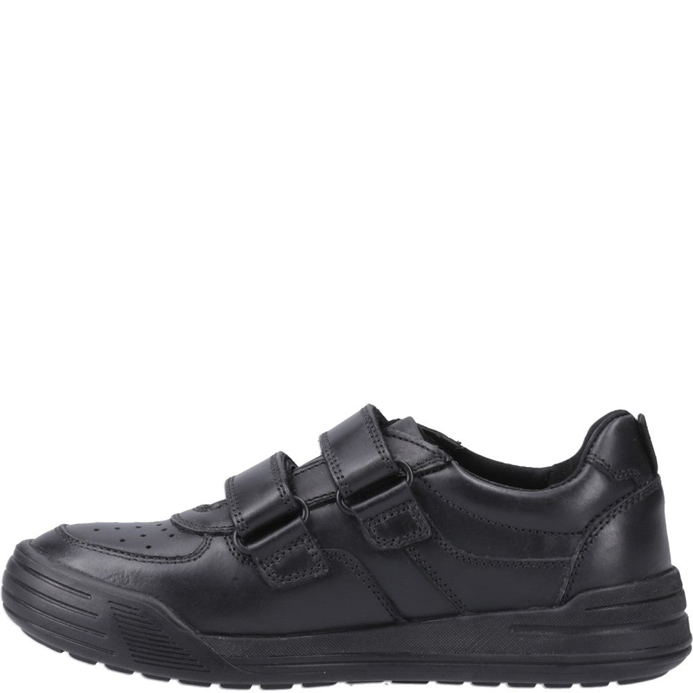 Boys BTS FLFR Black Hush Puppies Sully Touch Fastening Jnr