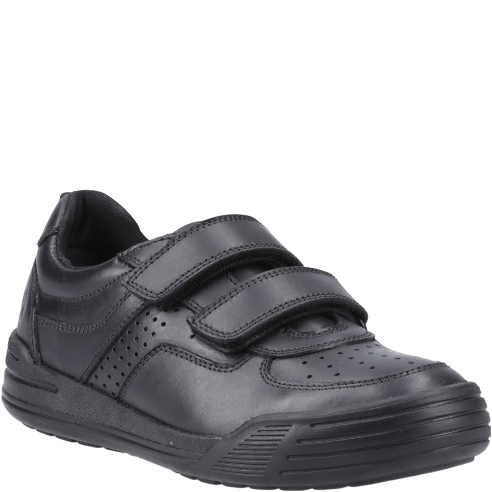 Boys BTS FLFR Black Hush Puppies Sully Touch Fastening Snr