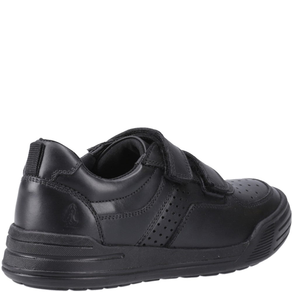 Boys BTS FLFR Black Hush Puppies Sully Touch Fastening Snr