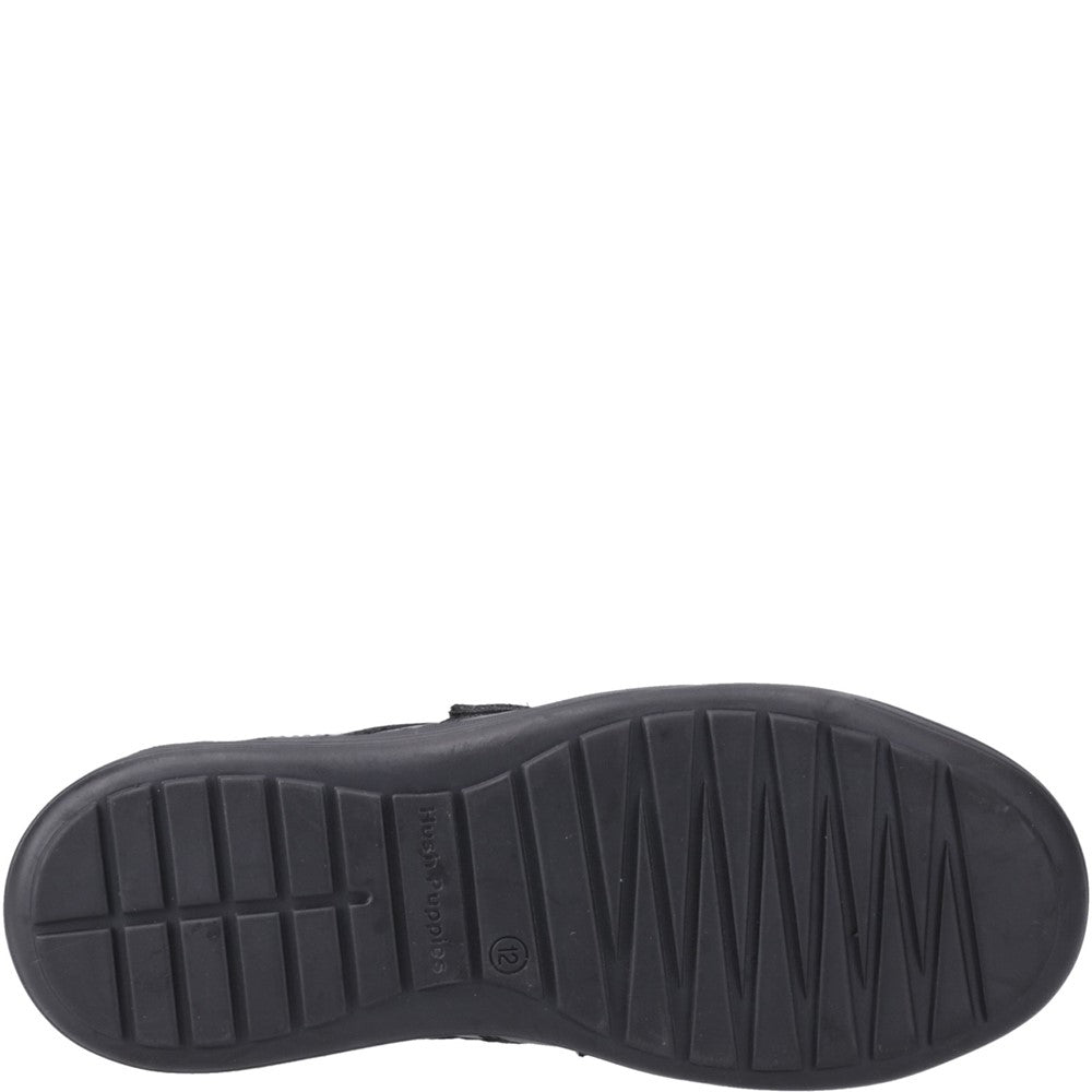 Boys BTS FLFR Black Hush Puppies Sully Touch Fastening Snr
