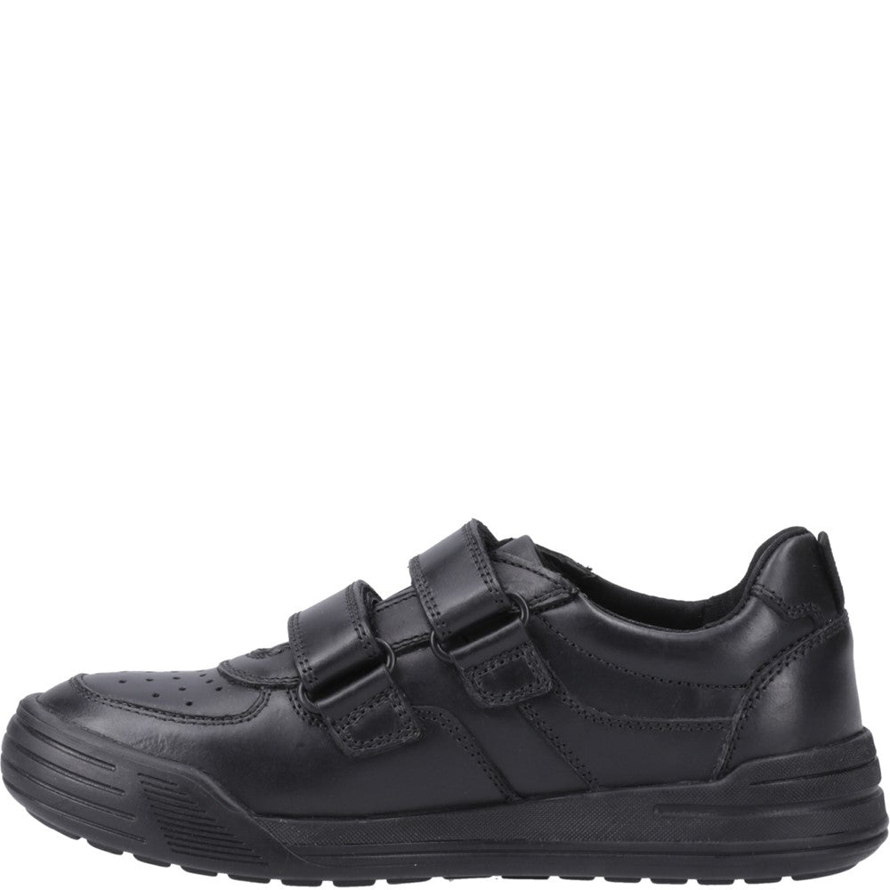 Boys BTS FLFR Black Hush Puppies Sully Touch Fastening Snr