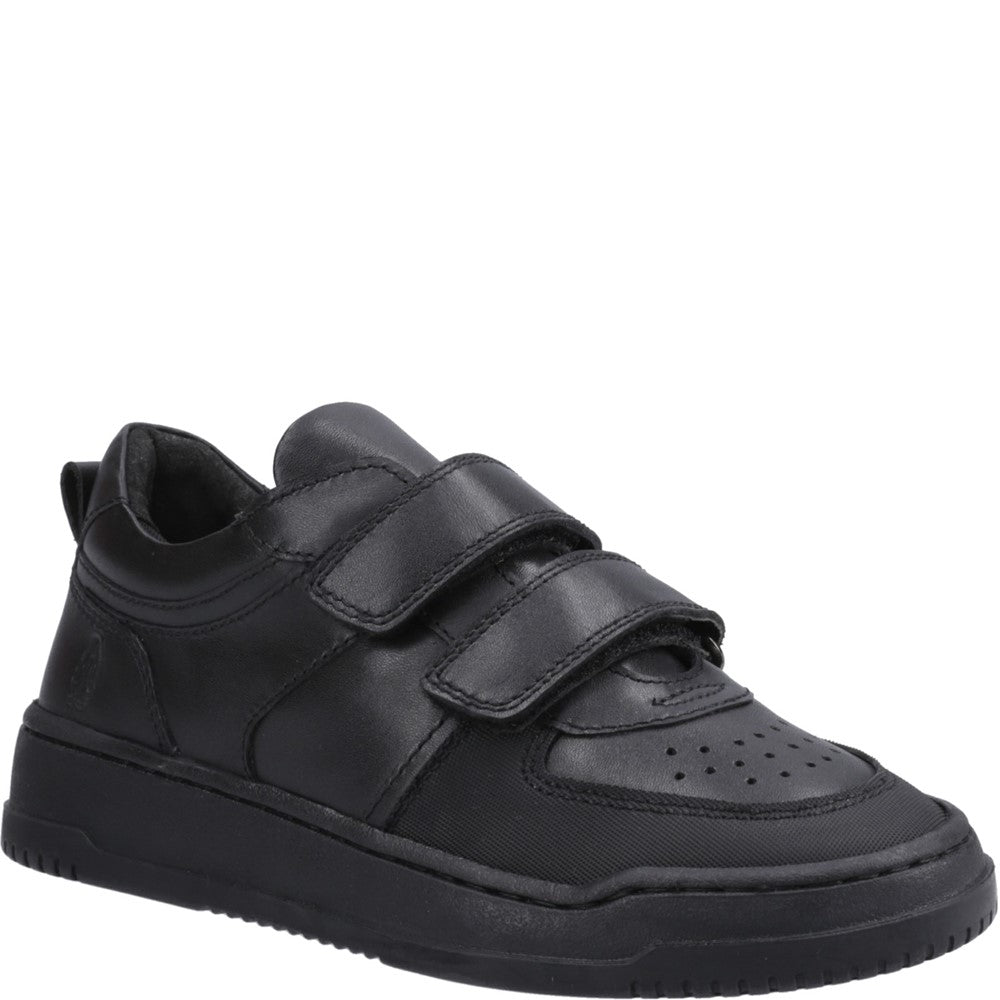 Boys BTS Black Hush Puppies Daxton Touch Fastening Jnr