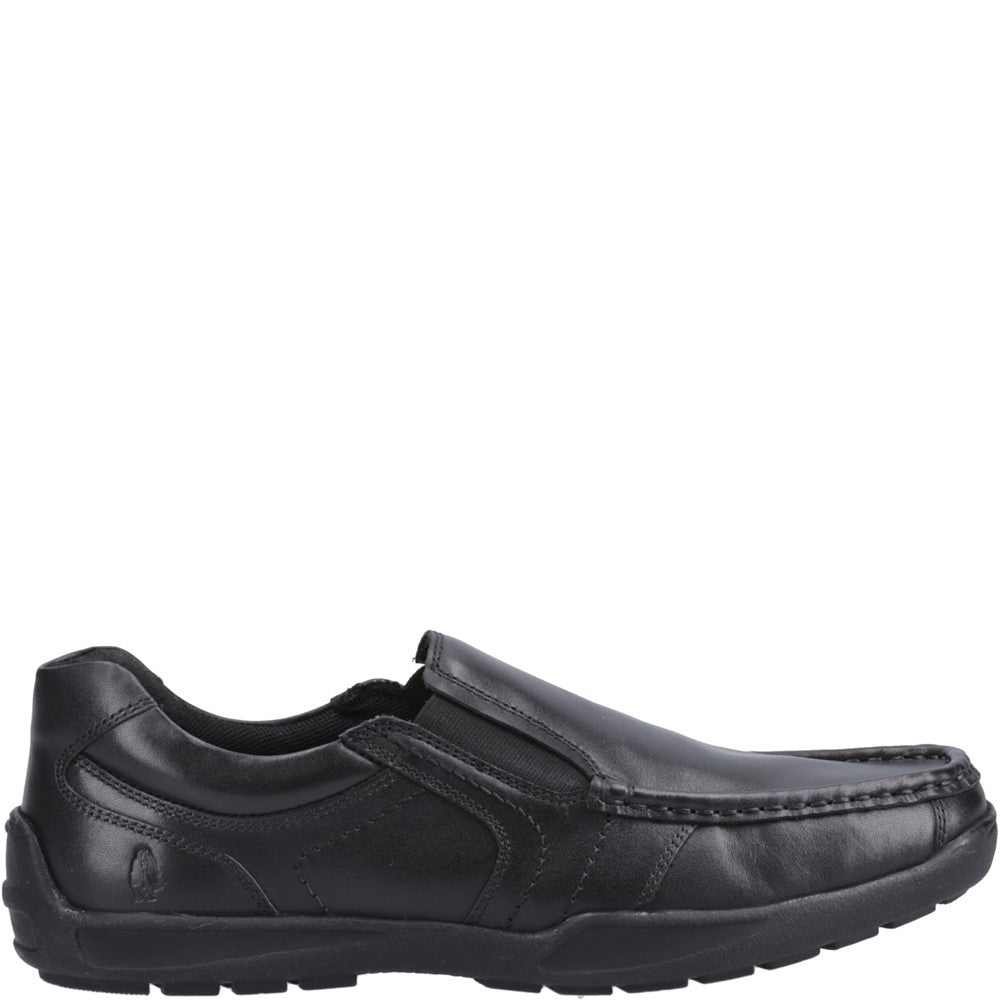 Boys BTS Black XL Hush Puppies Morgan Slip On Snr