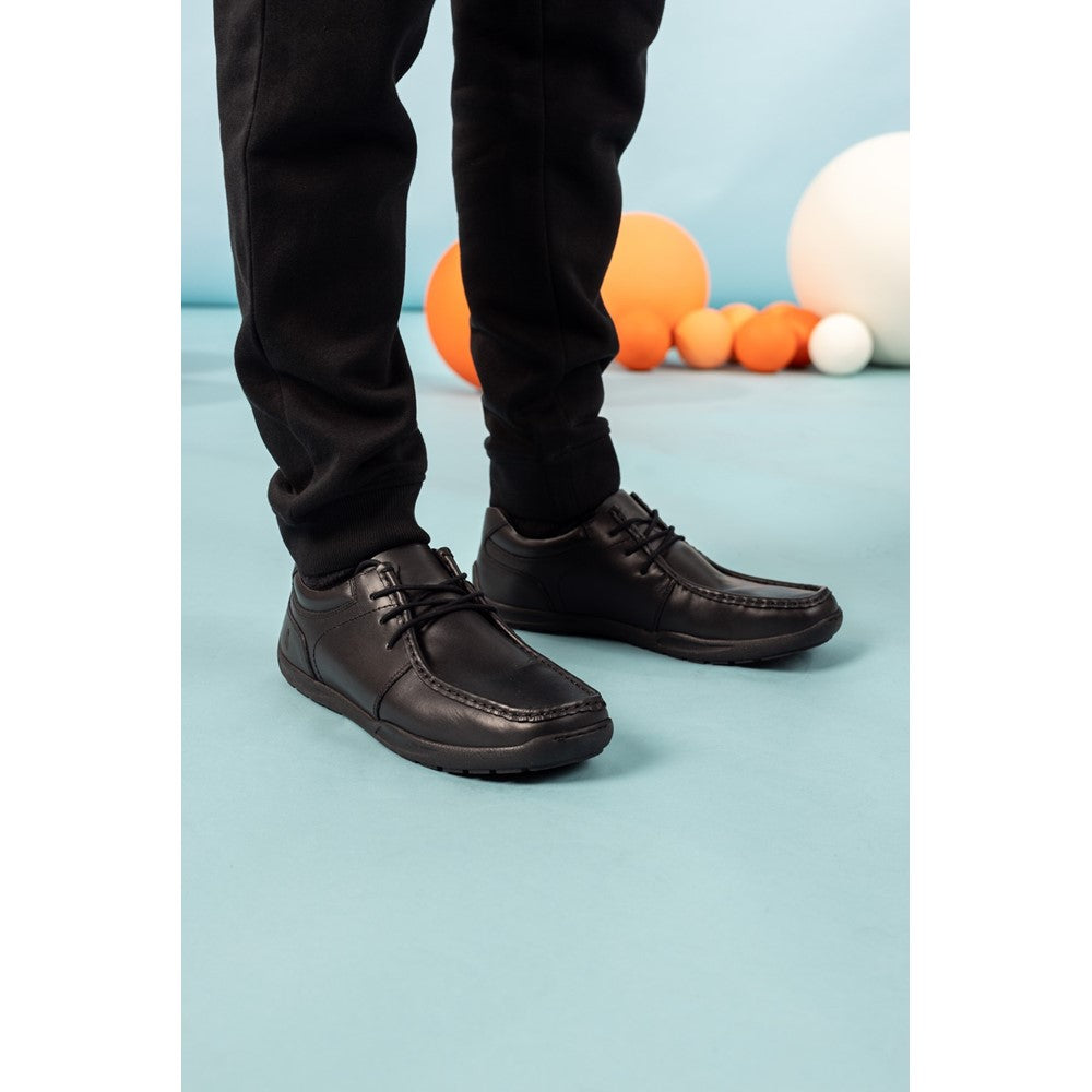 Boys BTS Black Hush Puppies Mackenzie Wallabee Jnr