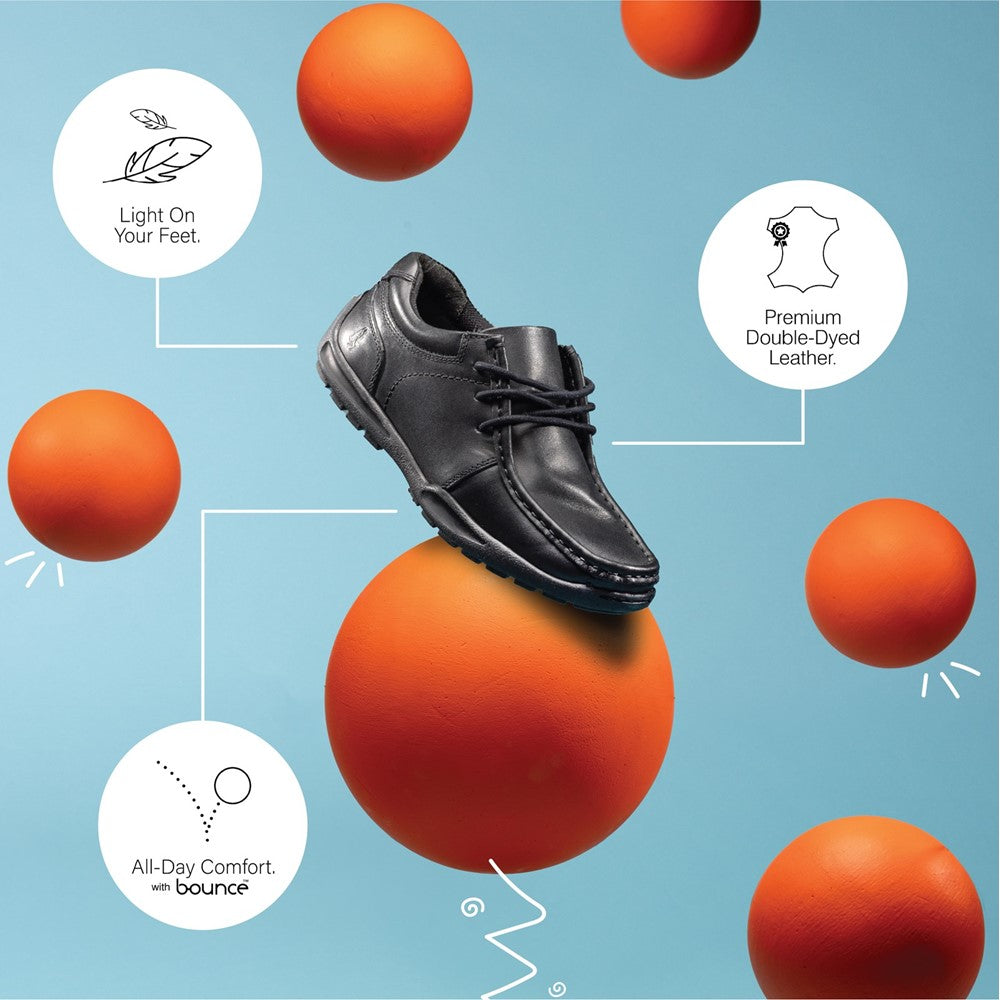 Boys BTS Black Hush Puppies Mackenzie Wallabee Jnr