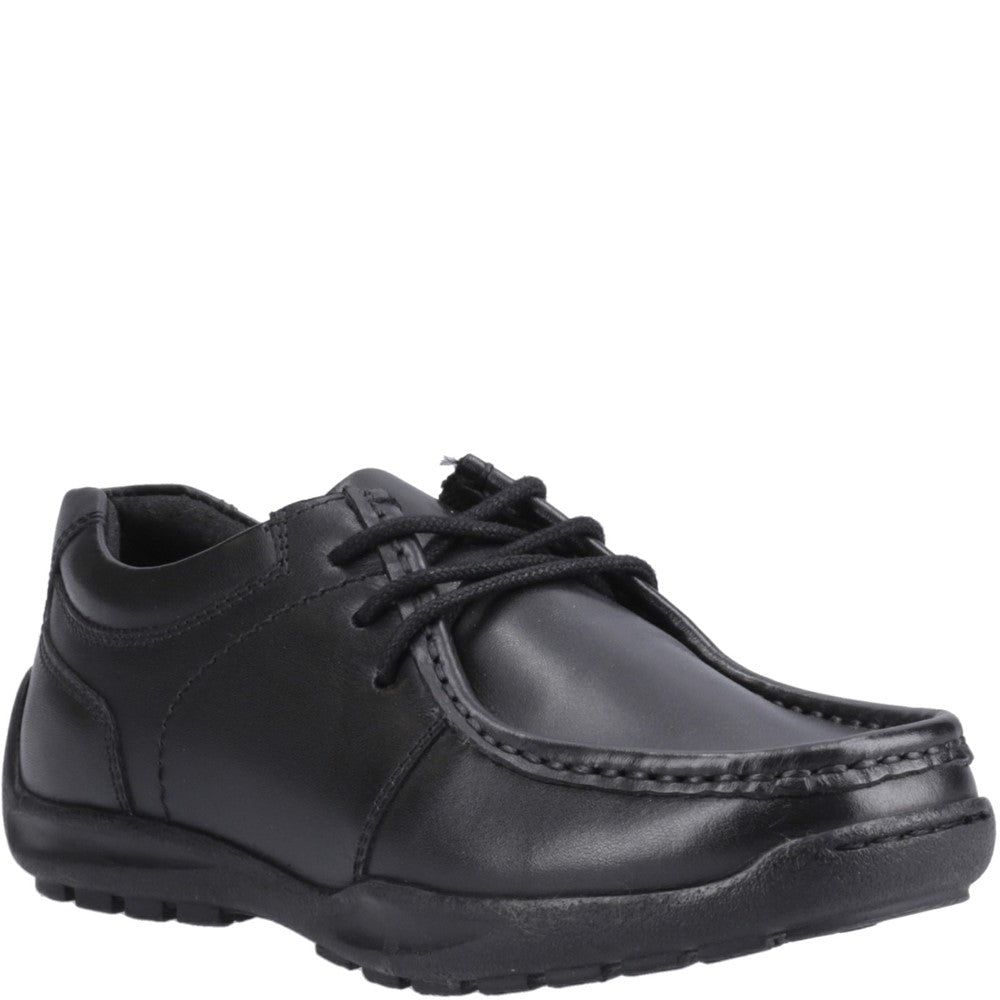 Boys BTS Black Hush Puppies Mackenzie Wallabee Snr