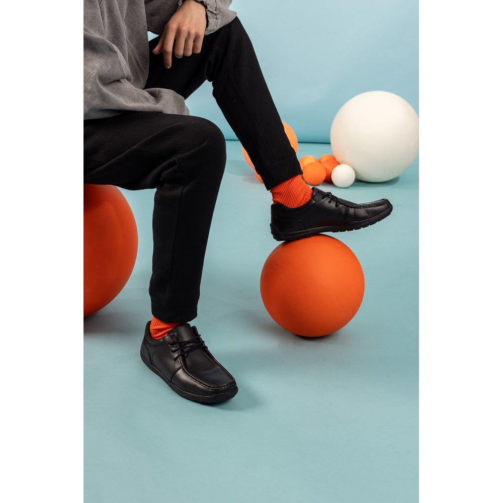 Boys BTS Black Hush Puppies Mackenzie Wallabee Snr