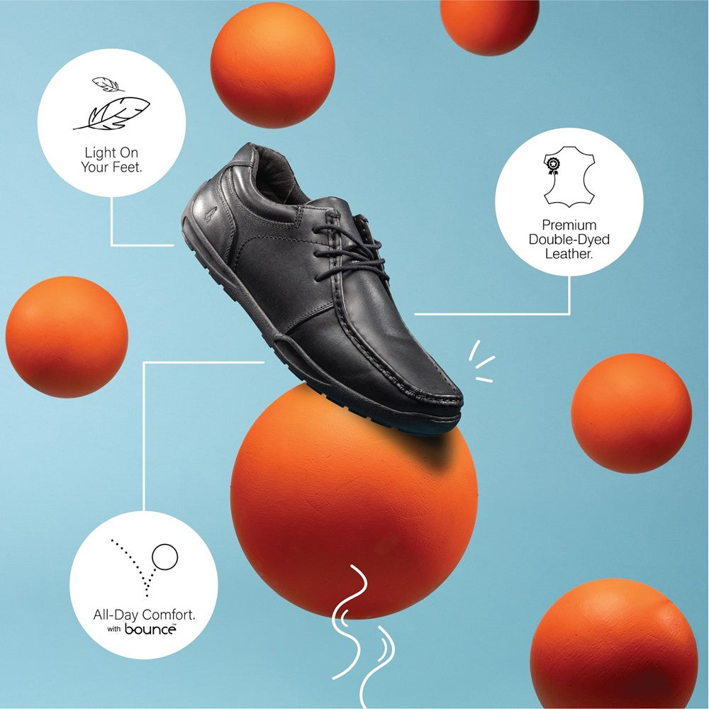 Boys BTS Black Hush Puppies Mackenzie Wallabee Snr