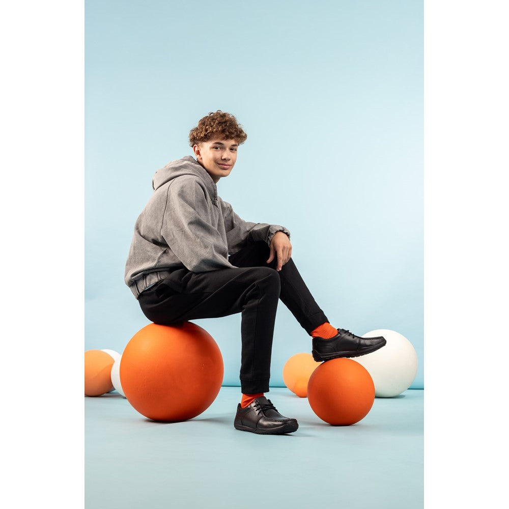Boys BTS Black Hush Puppies Mackenzie Wallabee Snr